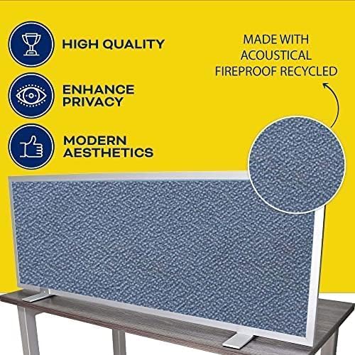 OBEX Acoustical Free Standing Privacy Screen, Cubicle Accessories Desk Privacy Panel, Desk Dividers for Office, Office Furniture Partitions Portable Sound Proof Dividers, 18" x 60", Twilight