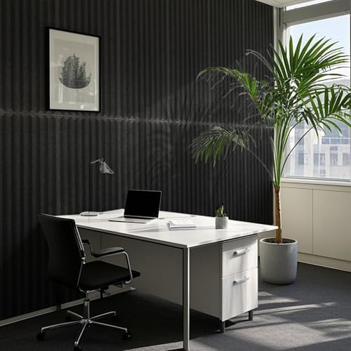 Art3d 10-Pack High-Density Acoustic Panel with Acrylic Tape, Black