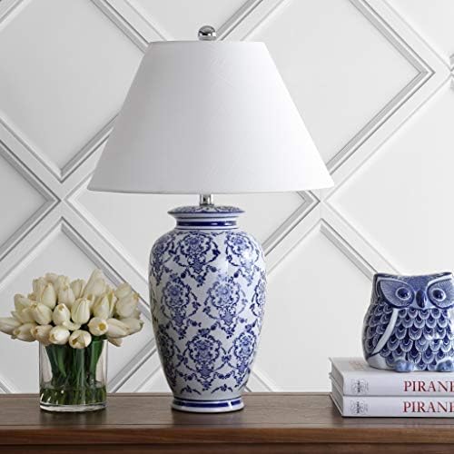 JONATHAN Y Juliana 26.25" Chinoiserie Ceramic Urn Table Lamp, Blue/White
