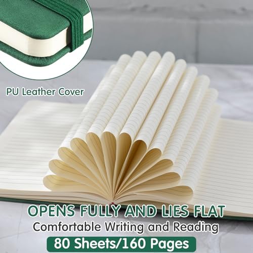 Qeeenar 24 Pack Leather Journals Bulk A5 Hardcover Notebooks, Multicolored