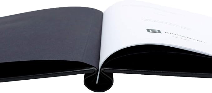 Faux Leather Springback Thesis Binder - Black, 1" Spine, by Bindertek | 150 Sheet Capacity, High-Tension Spring Clamp Style, Perfect for Thesis Work, Legal Documents, Menus, Portfolios, Photography