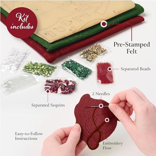 Bucilla, Felt Applique 2 Piece Door Hanger Kit, Nutcracker Duo, Perfect for Holiday DIY Arts and Crafts Projects, 89704E