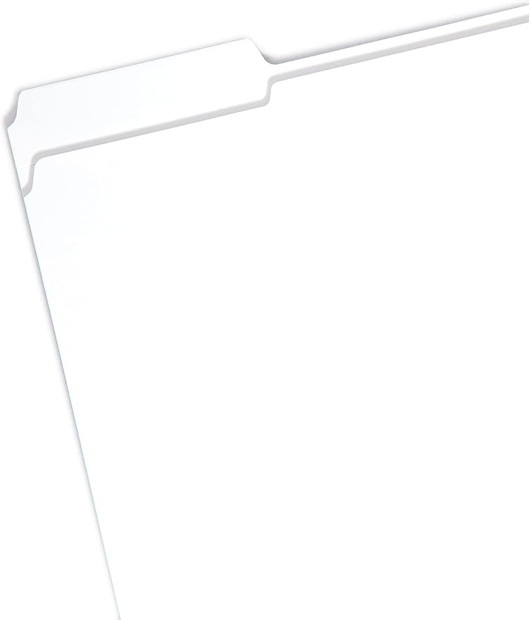 Smead File Folder, Reinforced 1/3-Cut Tab, Letter Size, White, 100 per Box (12834)