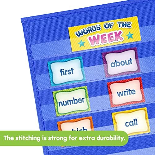 EAMAY Reading Specialist Multipurpose Table Top Pocket Chart (12W*13L, Blue)