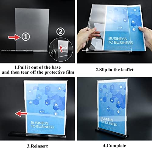 6Pack Acrylic Sign Holder 8.5x11 Vertical,Clear Sign Holder Double-Sided,Plastic Flyer Stand Menu Table Display Holders,Acrylic Paper Holder Plastic Picture Frames for Office Restaurants Show Fair