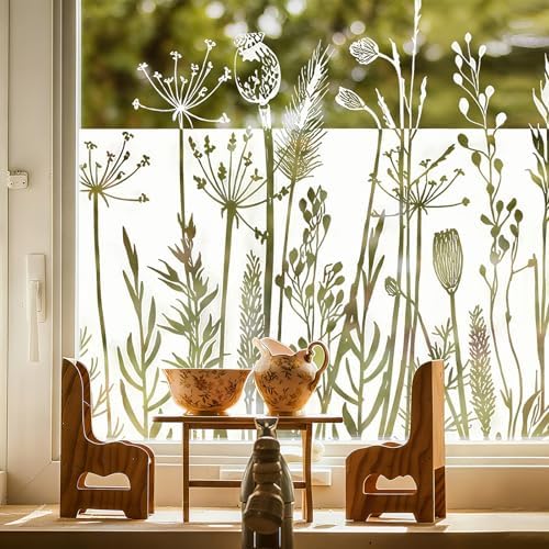 ADD.HERES Stained Glass Window Film, Window Film Decorative, 17.5 x 78.7 in