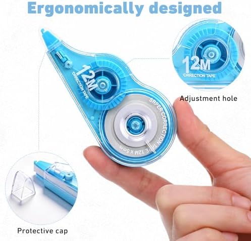 AmazingSpark 100 Pcs Correction Tape Bulk 39.4 ft White Wrong out Tear-resistant Instant Corrections Easy to Use Applicator for School, Office, Note Taking, Journal, Tape Width 0.2in(5 Macaron Colors)