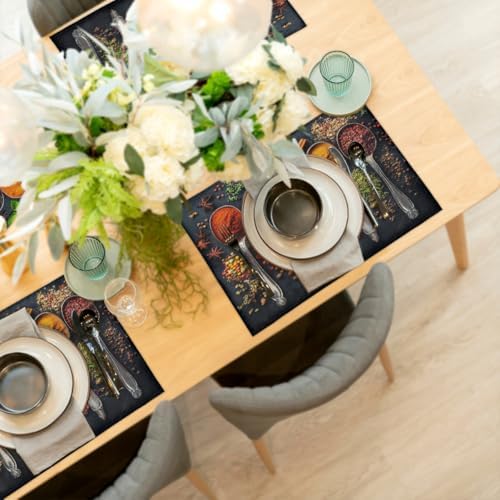 Placemats Set of 6 Washable Linen Place Mats Cloth Table Mats 12x18 Inch