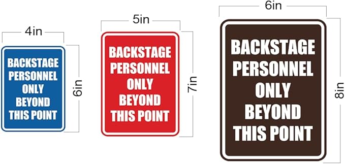 Portrait Round Backstage Personnel Only Beyond This Point Door or Wall Sign Easy Installation | Music | Concert | Festivals Sign (Black Gold) - Large