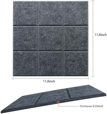 Large Cork Board Felt Board Tiles for Walls with 30 Push Pins, 11.8"x11.8" Pack of 6 Pin Board Notice Boards for Home Office Kitchen, Bulletin Board Wall Tiles for Photos Memos