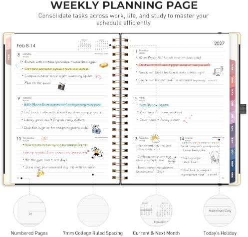 RETTACY 2027 Planner, Weekly and Monthly, Large Size (8.5" x 11")