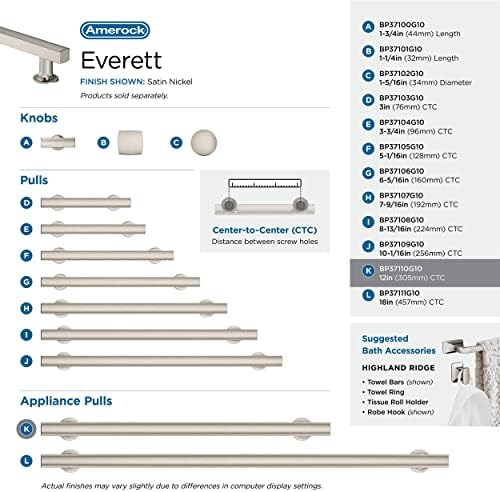 Amerock 12" Everett Satin Nickel Appliance Pull