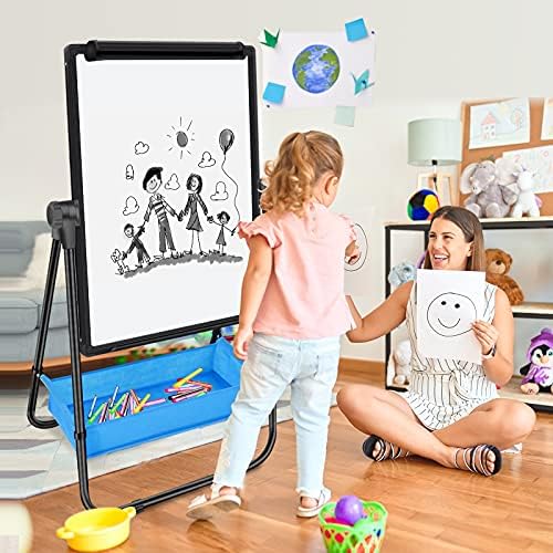 Magnetic Whiteboard with Stand - Double Sided 40"x28" Portable U Stand Easel Whiteboard, Height Adjustable & 360° Rotating Dry Erase Boards for Classroom, Home, Restaurant & Presentation