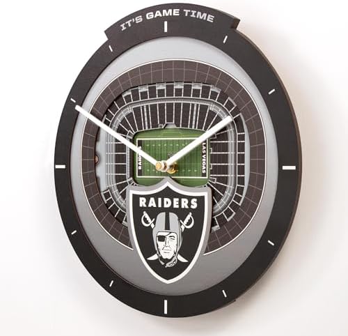 YouTheFan NFL Las Vegas Raiders StadiumView 3D Wall Clock