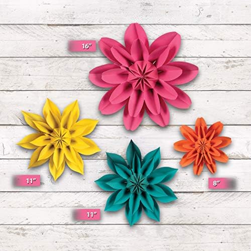 Teacher Created Resources Beautiful Brights Paper Flowers Premade Decorations for Party Photo Backdrops, Classrooms Walls, Showers and Birthday Celebrations (TCR8545)