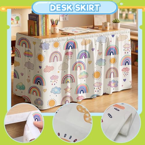 Teacher Desk Skirt for Classroom Ruffle Table Skirt Back to School
