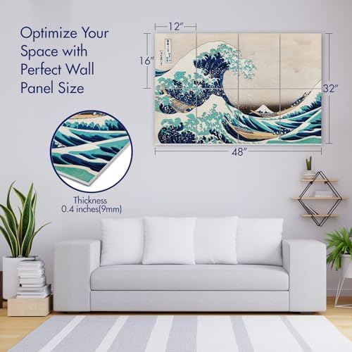 PINWELIFE® Masterpiece Acoustic Art Panels, 8-Pack 12"×16" Sound Absorbing Panels, Decorative Acoustic Wall Art, Noise and Echo Cancelling for Home Studio/Office, Nano Tape Included