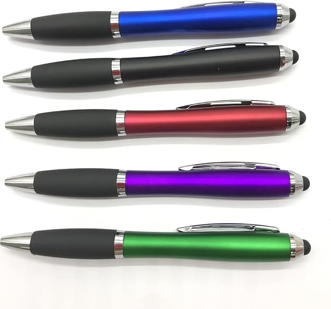 HEYZARDA Personalized Pens with Name Text Icon Logo Engraved for Business Office Custom Ballpoint Pen 50 100 Pcs Optional, Silver