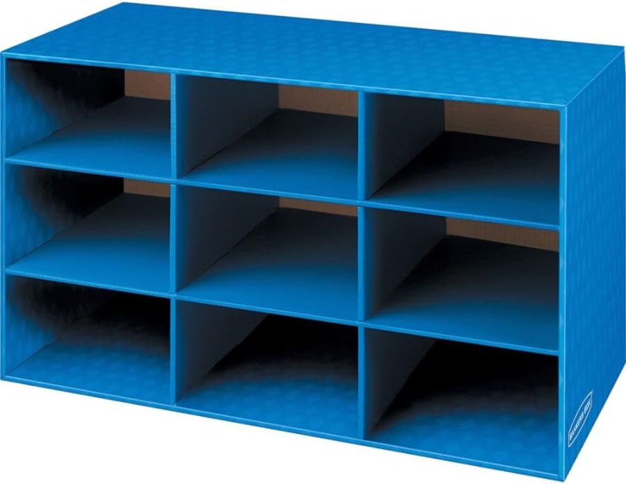 Bankers Box 9-Compartment Cubby Organizer, 16" x 28 1/4" x 13"