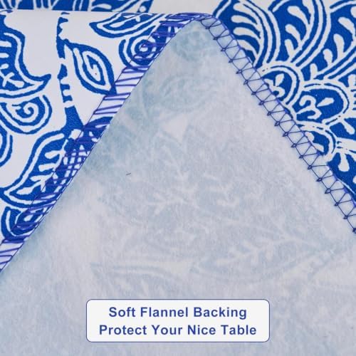 LIBERECOO Heavy Duty Vinyl Tablecloth with Flannel Backing Waterproof Oil-Proof Plastic Table Cloth Stain-Resistant Wipeable Rectangle or Square Table Cover for Indoor and Outdoor 54 x 54 Inch