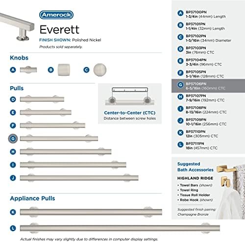 Amerock 6-5/16" Everett Polished Nickel Drawer Pull
