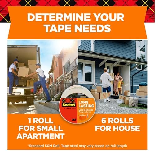Scotch Long Lasting Storage Packing Tape, Clear, 1.88 in x 38.2 yd
