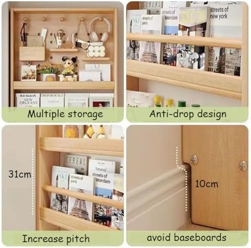 Slim Behind-Door Sto Shelf, 3-4 Tier Book nizer, Space-Saving Wall Shelf for Bedroom, Living Room, Home, Office - Cact Design, Maximize Space