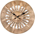 Bulova Sunrise Wall Clock C4860 | 14.3" 3D Sunburst Resin Design with Roman Numerals | Silent Quartz Movement | Battery Operated | Indoor/Outdoor Décor