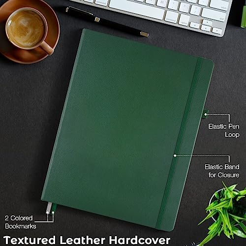 Dotted Journal, 8.5" x 11" Hardcover Leather Notebook, No Bleed Thick Paper