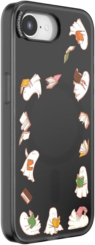 PopSockets iPhone 16/17E Phone Case with MagSafe- Spooky Book Club | Magnetic, Wireless Charging, Camera & Drop Protection, Witchy, Halloween, Horror