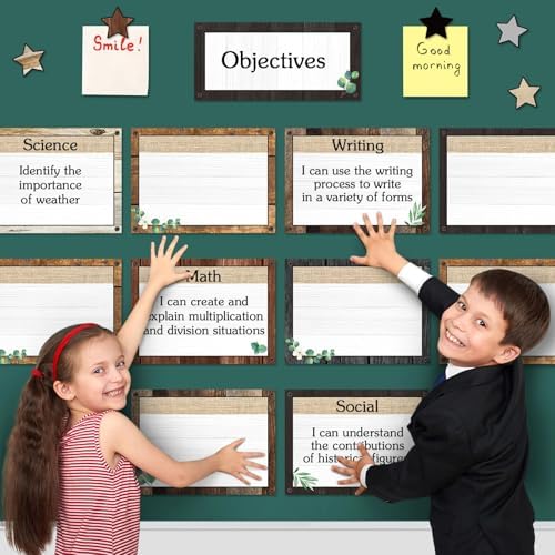 16 Pcs Magnetic Write Wipe Organization Chart, Farmhouse