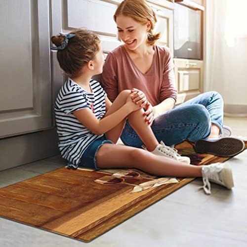 Wine Kitchen Rugs and Mats for Floor 2 Piece Sets, Farmhouse Wine Kitchen Rug in Front of Sink for Standing for Country Kitchen Decor 17"X30"+17"X47"
