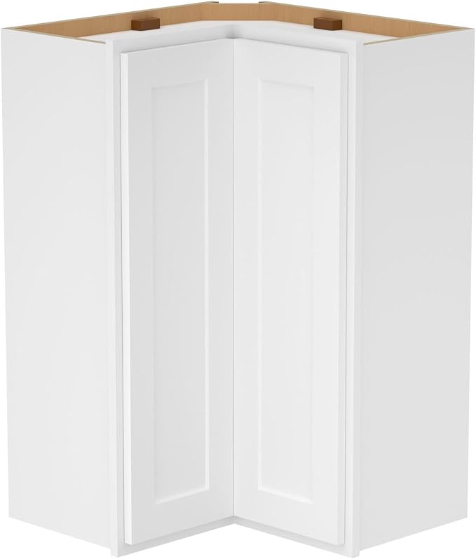 Furinno Shaker Wall Easy Reach Kitchen Cabinet, Bifold Doors, White | 12 D x 24 W x 36 H, Adjustable Hinges, Soft-Close Shaker-Style Door, Ready to Assemble, Plywood, for Pantry, Dining Room