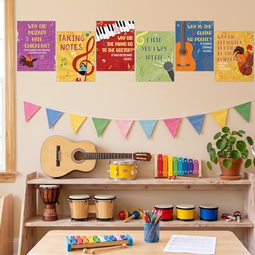 Funrous 12 Pcs Music Posters for Classroom Music Bulletin Board Decoration