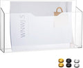 Feifeiya 1 Pack 14"x8.3"x2.4" Clear Acrylic Wall File Holder Organizer Wall Mount Magazine Document Brochure Mail Pocket Durable File Storage with 3 Colors Screw Cap for Office Home Waiting Room Use