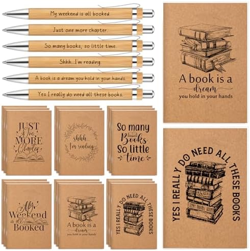 Supervitae 48 Set Book Lover Gifts Journal Notebook Bamboo Pens