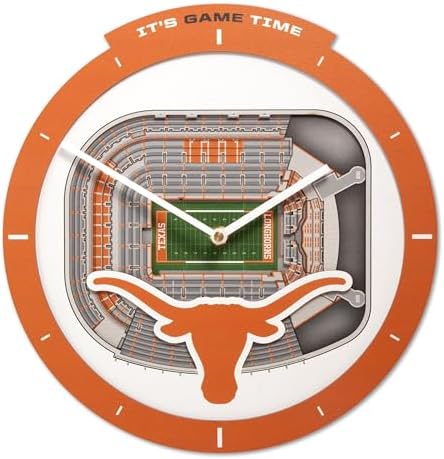 YouTheFan NCAA Texas Longhorns StadiumView 3D Wall Clock