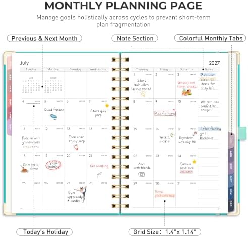 RETTACY 2027 Planner, Weekly and Monthly, A5 Size (5.7" x 8.3")