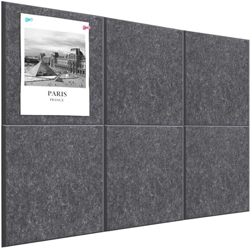 36" x 24" Felt Bulletin Board & Cork Board Alternative, Dark Gray