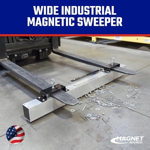 Master Magnetics Magnetic Floor Sweeper - Hang-Type for Forklift, 48" Sweeping Width, Quick Release, MRHS48RXC