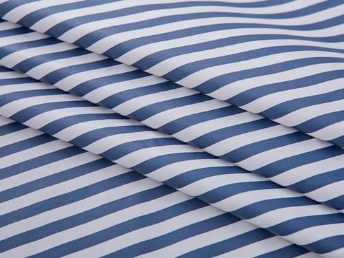 LIBERECOO 60" Square Vinyl Tablecloth with Flannel Backing, Blue Stripe Stain-Resistant Tablecloths Waterproof Oil-Proof Wipeable Table Cover for Indoor/Outdoor Picnic, BBQ