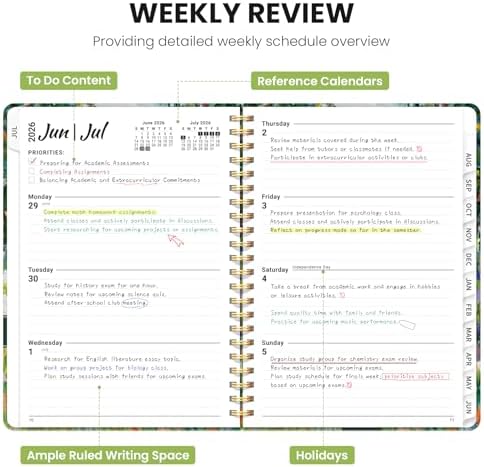 ZOTIA Planner 2026-2027 Jul 2026-Jun 2027 Academic Monthly & Weekly Planner