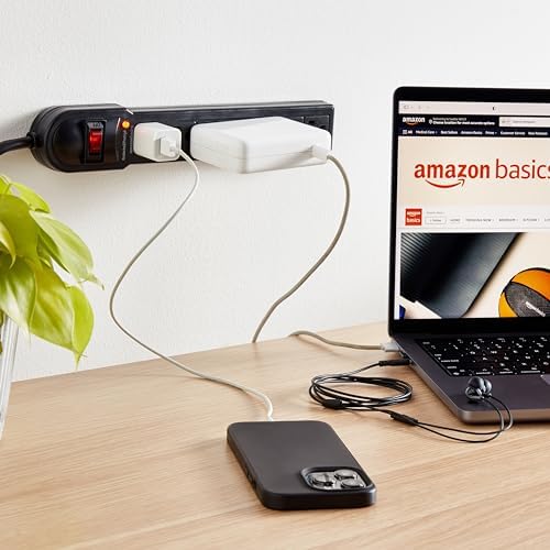 Amazon Basics Surge Protector Power Strip, 6-Outlet, 790 Joules, Circuit Breaker, LED Indicator, 6ft Extension Cord, Black, 10-Pack