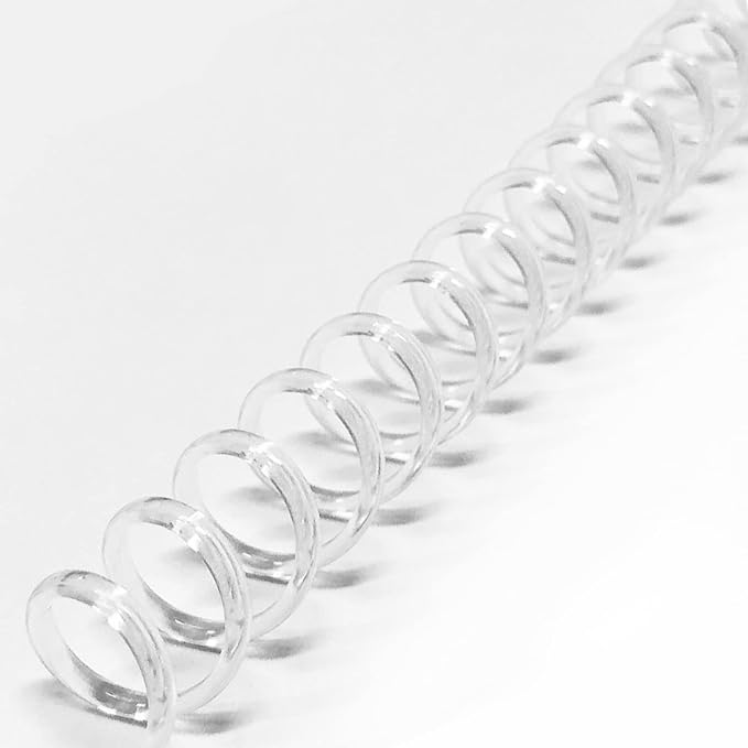 Binditek 50 Pack Plastic Spiral Binding Coils, 6mm(1/4"), 30 Sheet Capacity, 4:1 Pitch, Clear, 48Loops, for Letter Size, for Students and Coworkers | Coil Binding Spines, 1/4", 30 Sheet Capacity, 48 Loops, for Letter-Size Reports, Presentations, School...
