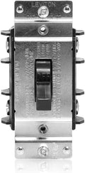 Leviton MS402-DS 40 Amp, 600 Volt, Double-Pole, Single Phase AC Motor Starter, Suitable as Motor Disconnect, Toggle, Industrial Grade, Non-Grounding, Black (Pack of 10)