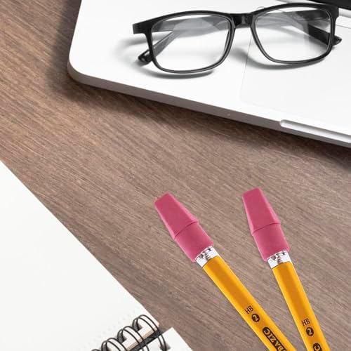 BAZIC Products Pink Pencil-Top Eraser Caps, 20 Count, 2-Pack