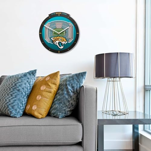 YouTheFan NFL Jacksonville Jaguars StadiumView 3D Wall Clock