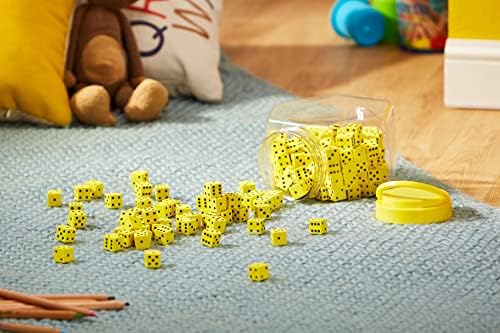 Learning Resources Hands-On Soft Dot Dice Bucket, Classroom or Homeschool Supplies, Set of 200, Ages 3+