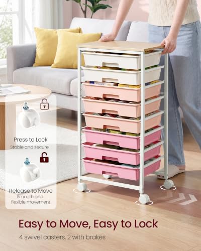VASAGLE Rolling Cart with Drawers, Craft Organizers and Storage