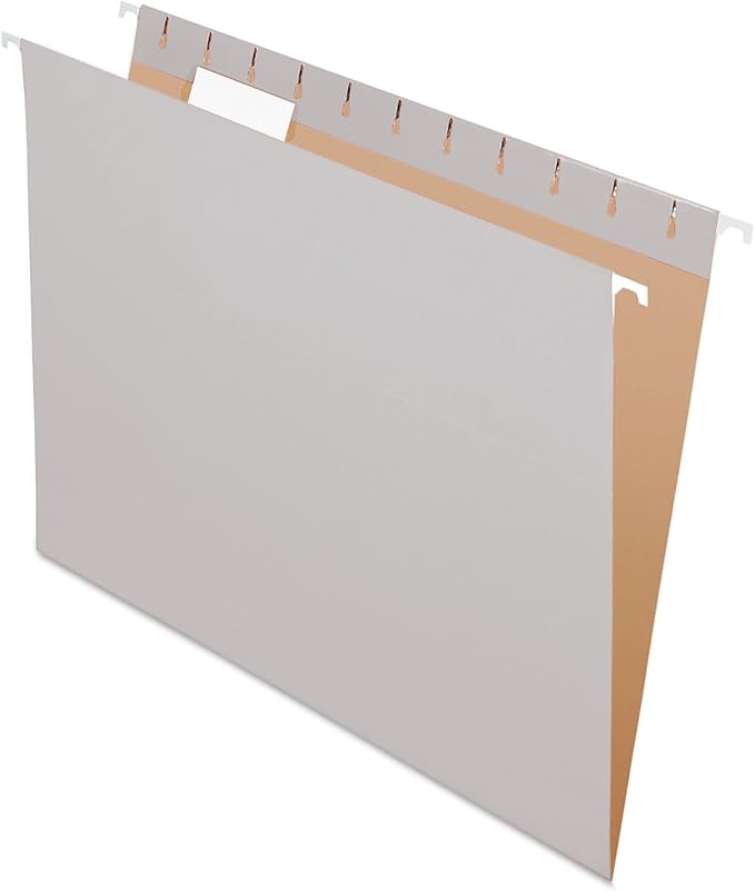 Pendaflex Recycled Hanging Folders, Letter Size, Gray, 1/5 Cut, 25/BX (81604)